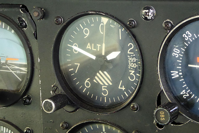 Here is the altimeter showing our altitude