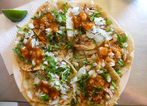Plate of beautiful tacos, Atotonilco, Mexico