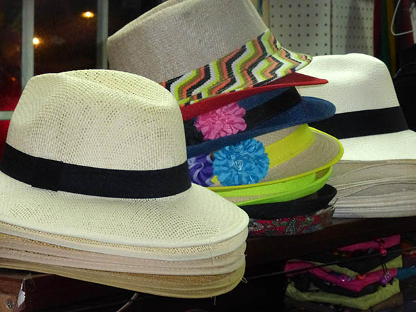 A selection of hats made in Panama