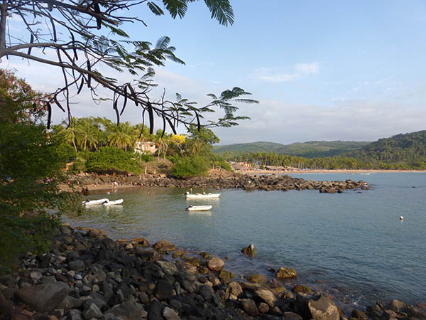 A little cove with Chacala beach in the background