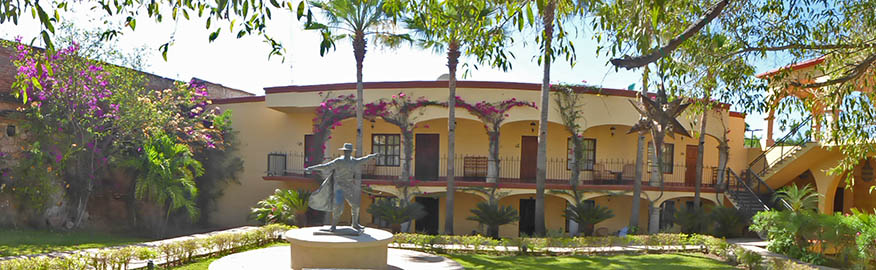 A statue of Zorro inside the Hacienda where he was born, El Fuerte, Mexico