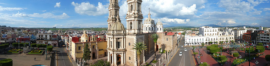 Panoramic view of Tepatitlan, Mexico from LOLA Rooftop Tapas Bar