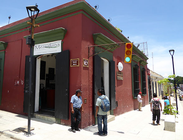 Mezzaluna is a corner restaurant