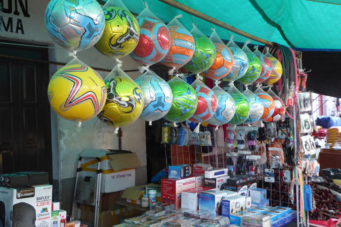 Soccer balls and electronic goods