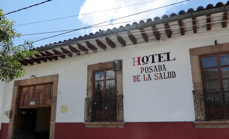 The entrance to Hotel Posada de la Salud
