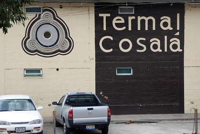 Termal Cosala advertisement on the wall before entry