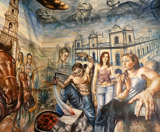 Large mural in the City Hall building, Tepatitlan, Mexico