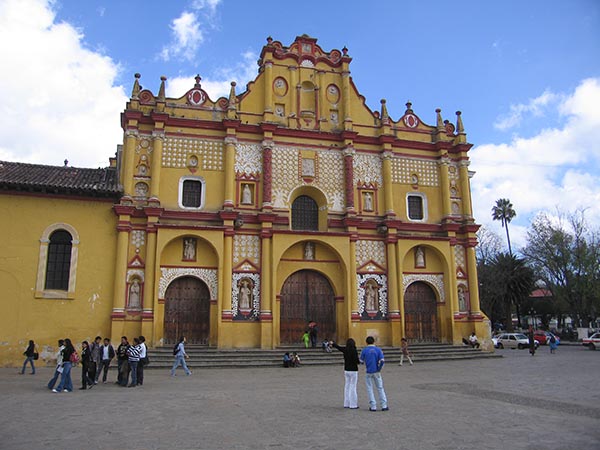 Church and plaza in San Cristobal, Chiapas, Mexico