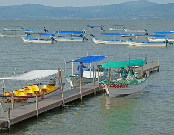 Colorful boats on the lake