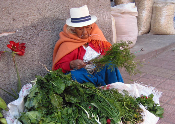 NATIVE WOMAN PREPARING FOR HER DAILY BUSINESS