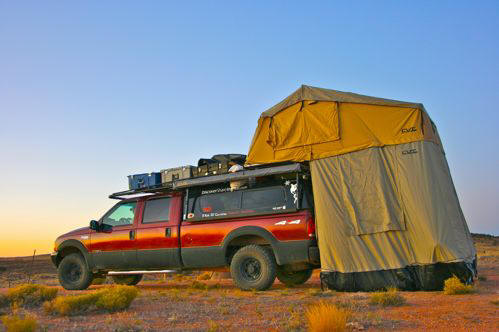 On the road with a vehicle tent