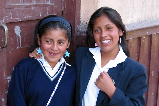 Young school girls in uniform