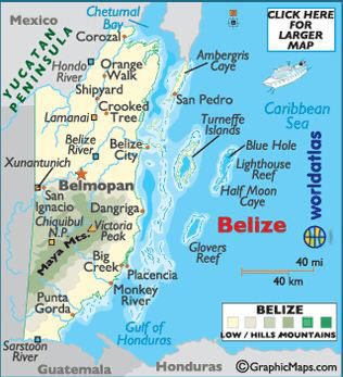 Lamanai is located in north central Belize
