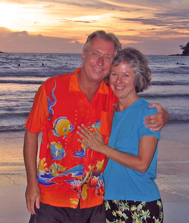 Billy and Akaisha on Kata Beach, Thailand